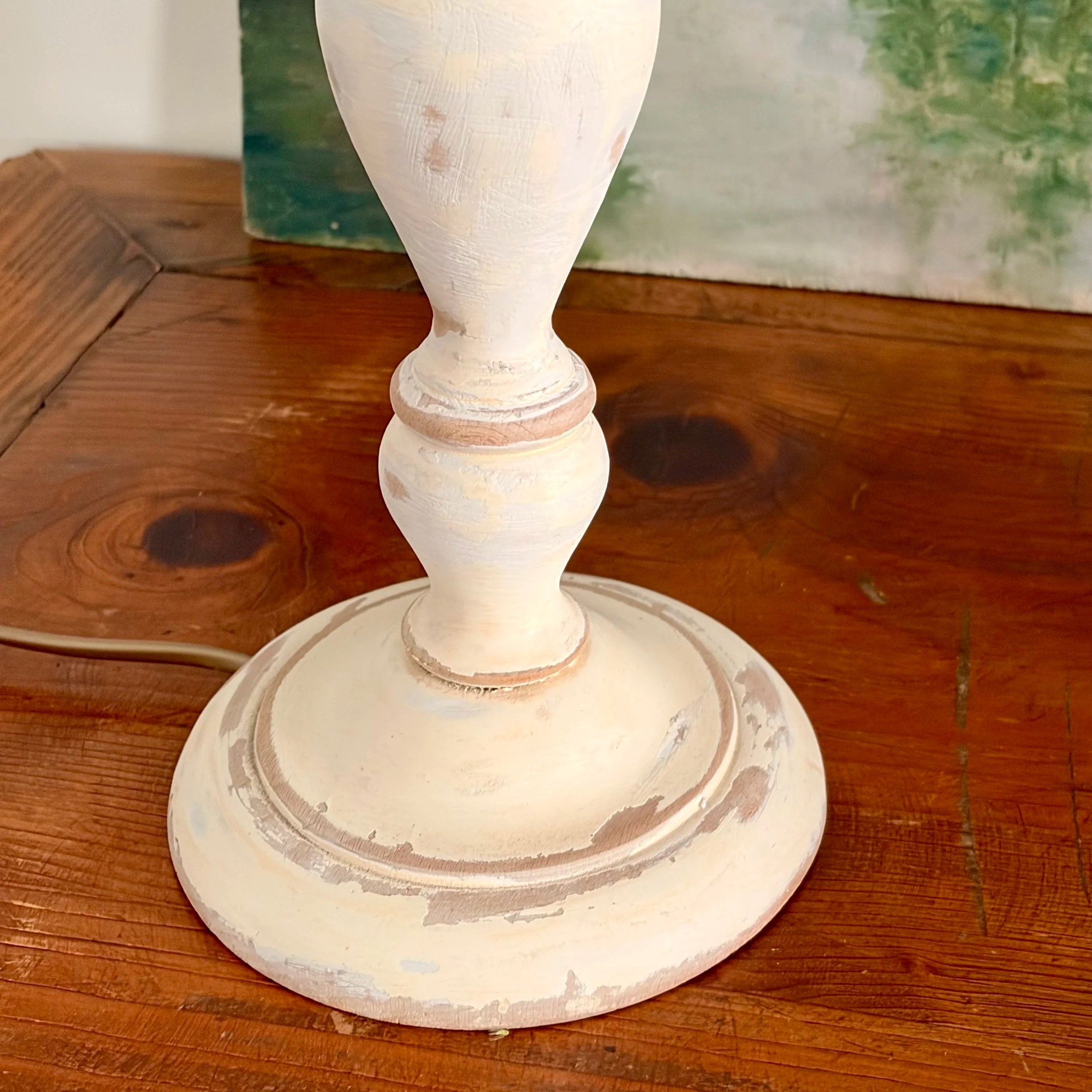 lampe en bois tourné
