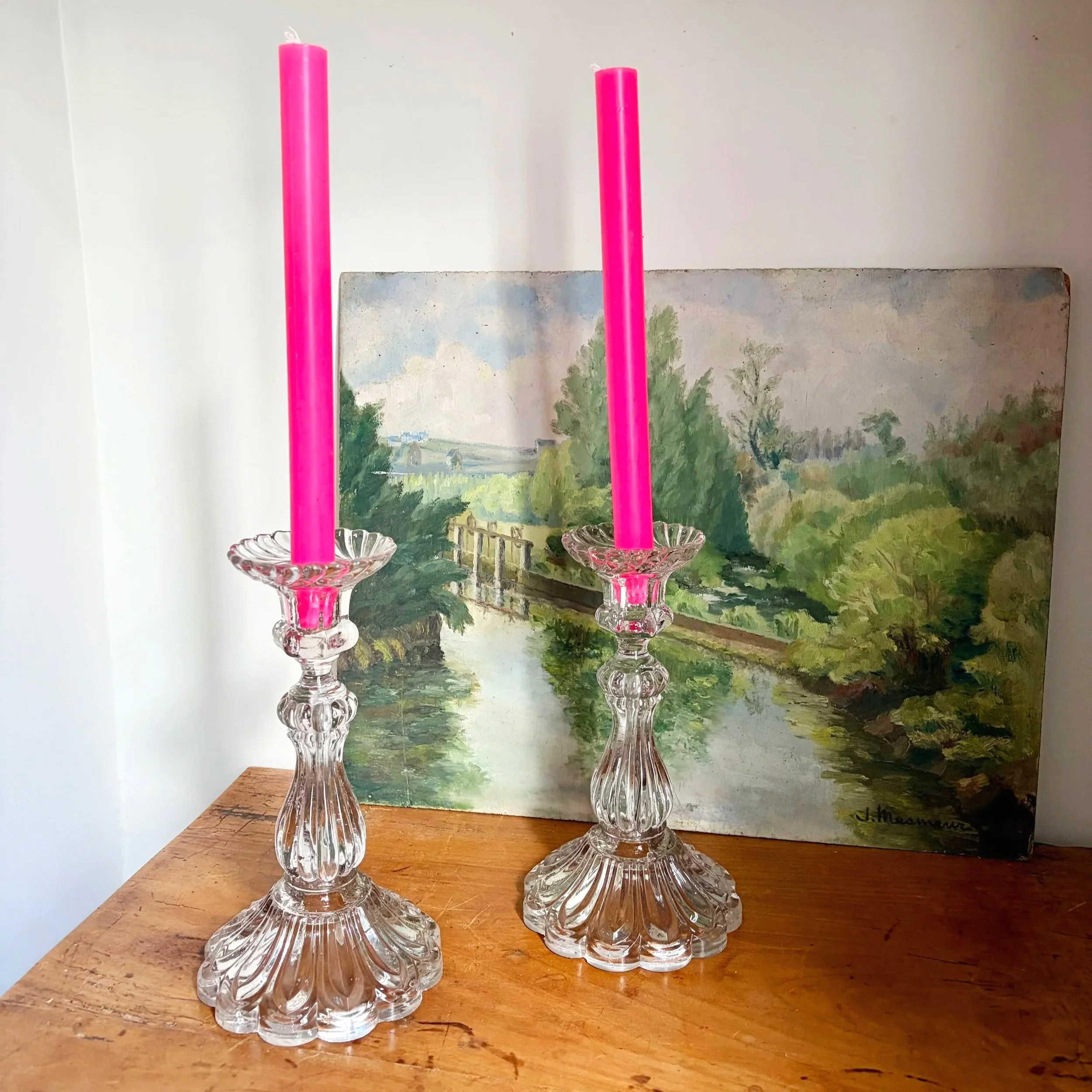 bougeoir verre moulé