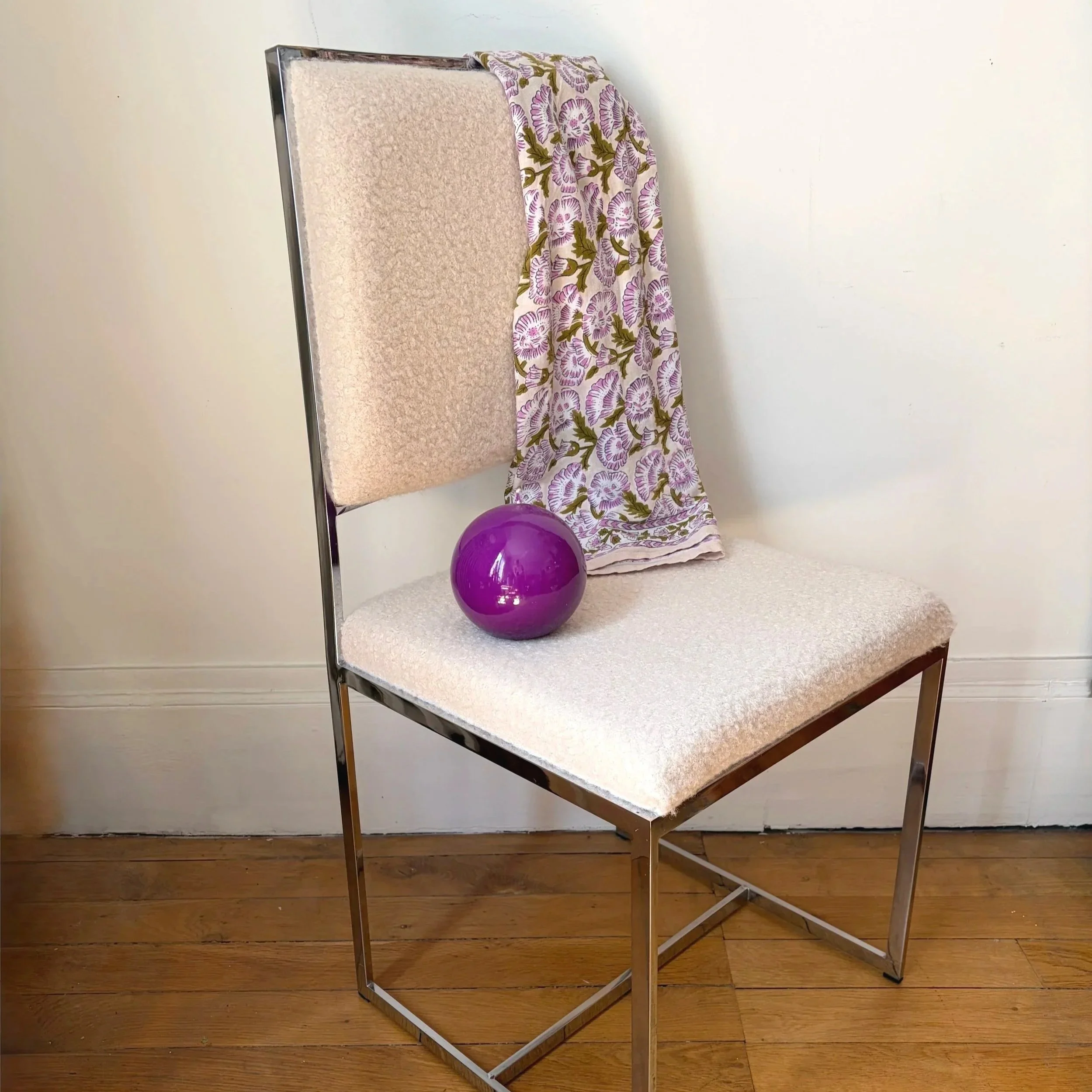 chaise metal chromé
