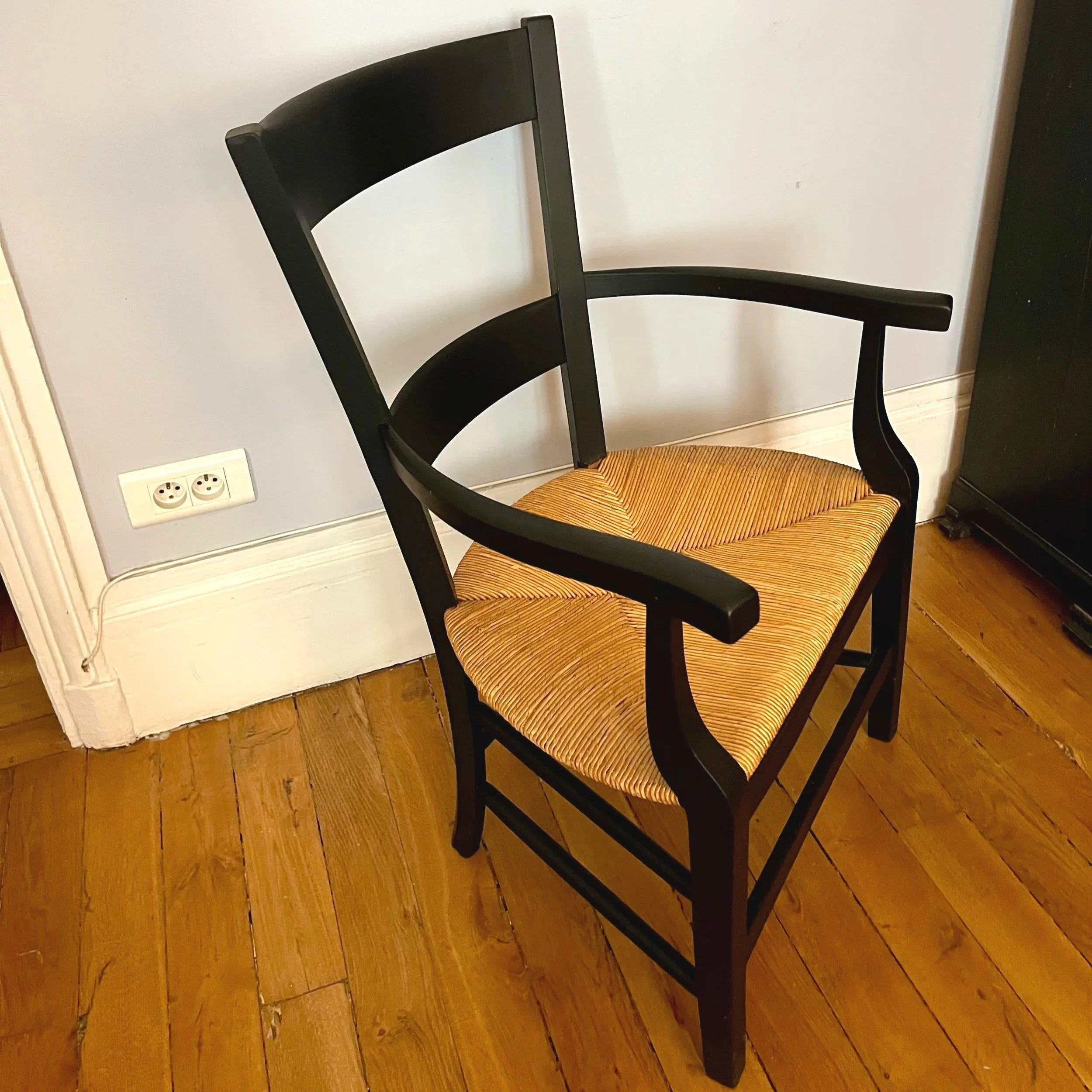 fauteuil assise paillée