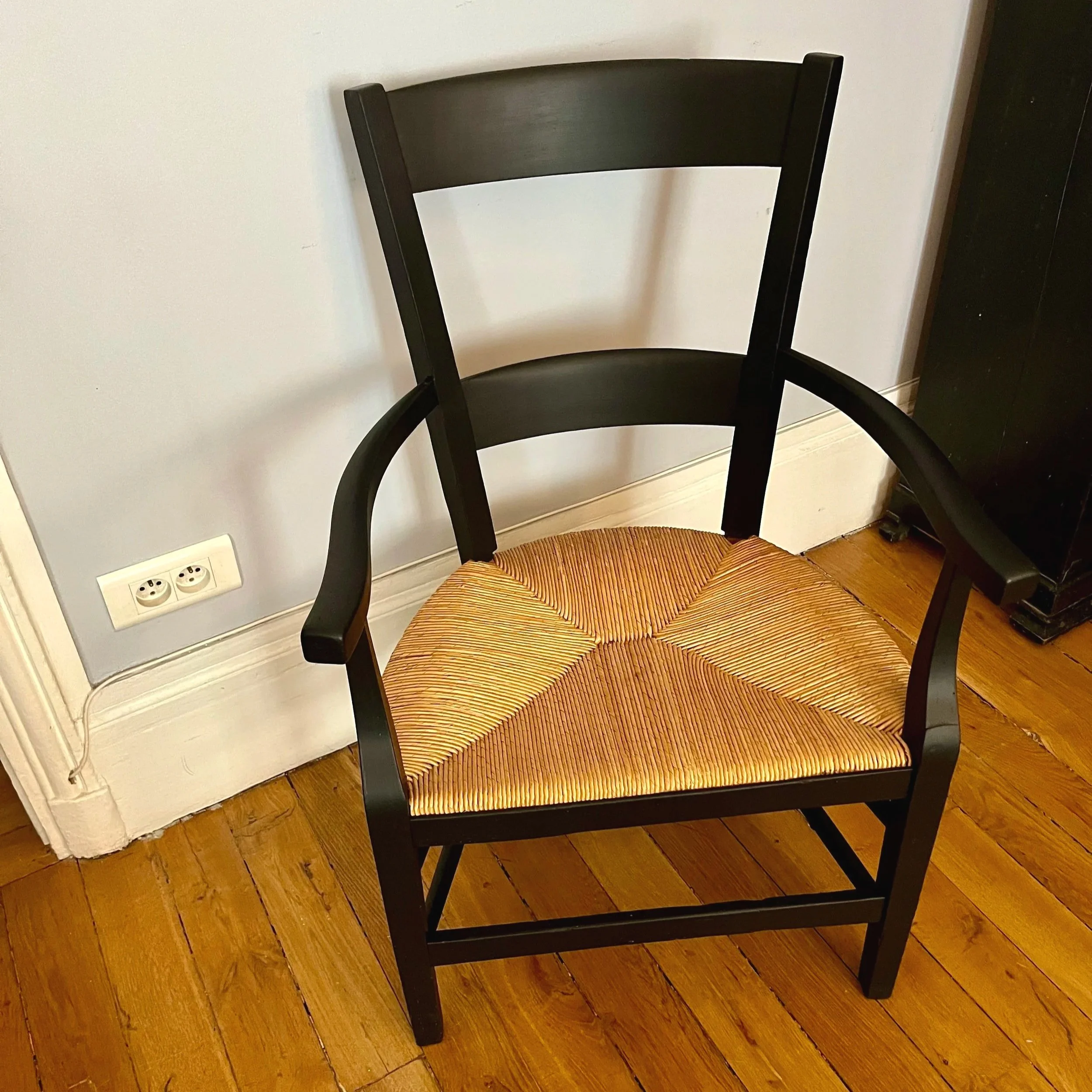 fauteuil assise paillée
