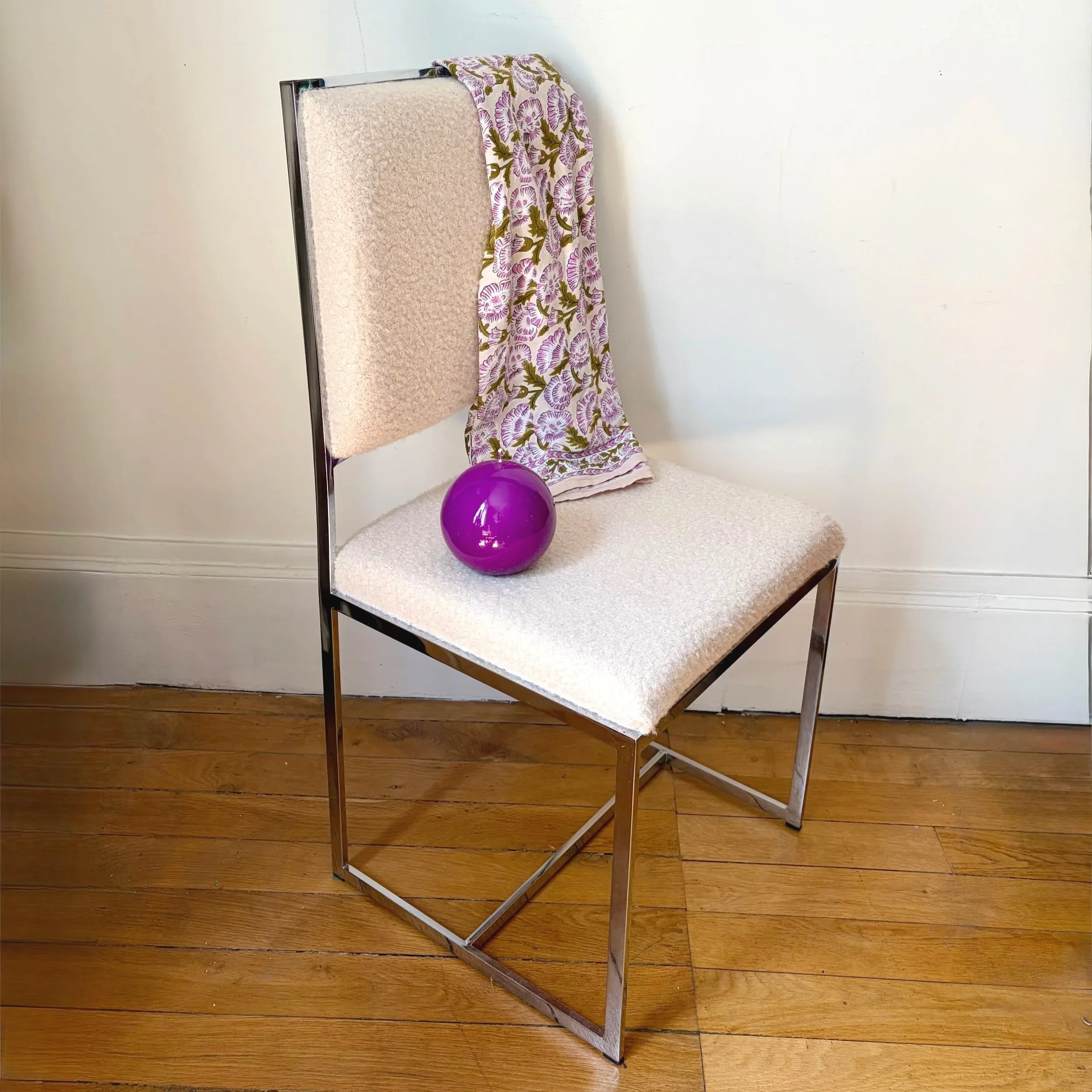 chaise metal chromé