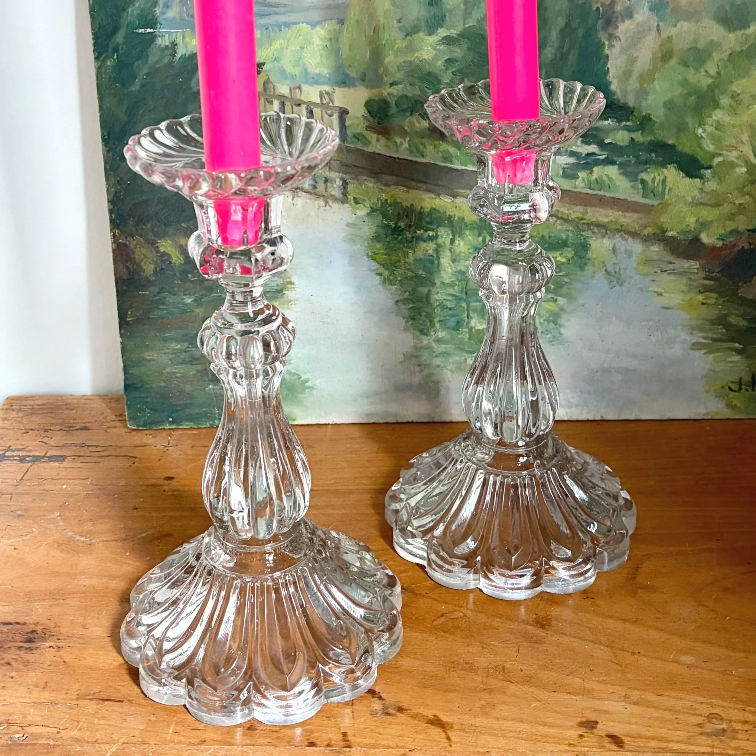 bougeoir verre moulé