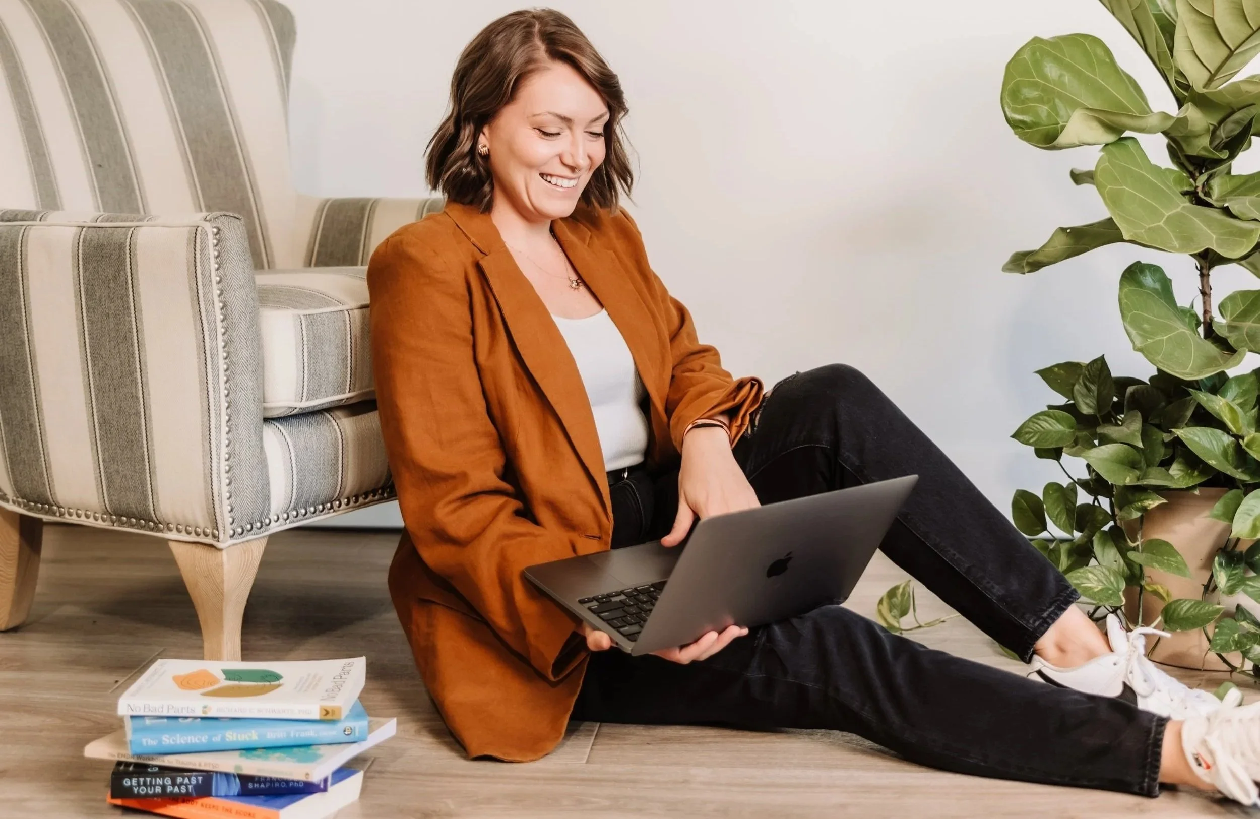 Private practice therapist working on niche clarity, branding, and website messaging