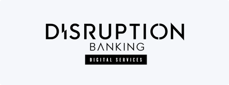 Disruption Banking Digital Services logo in black and white.