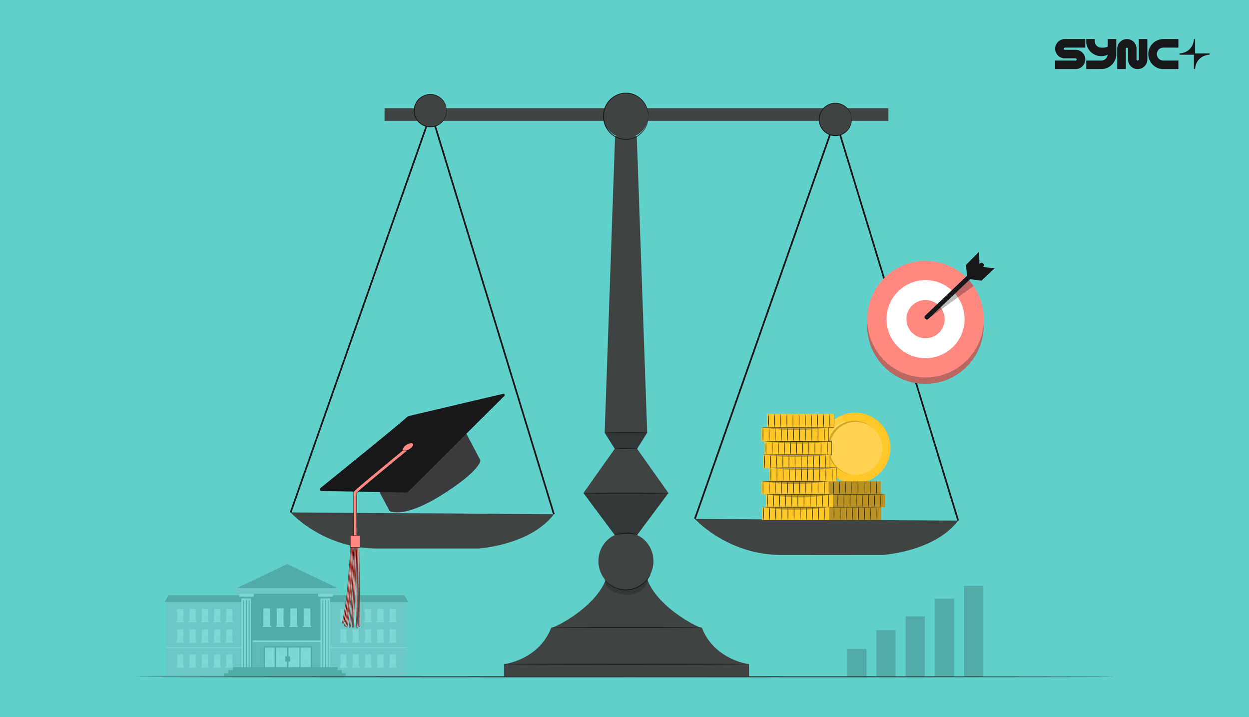 A scale representing education/university vs the student loan and the money to pay over the years, automated from pay like Payroll Savings