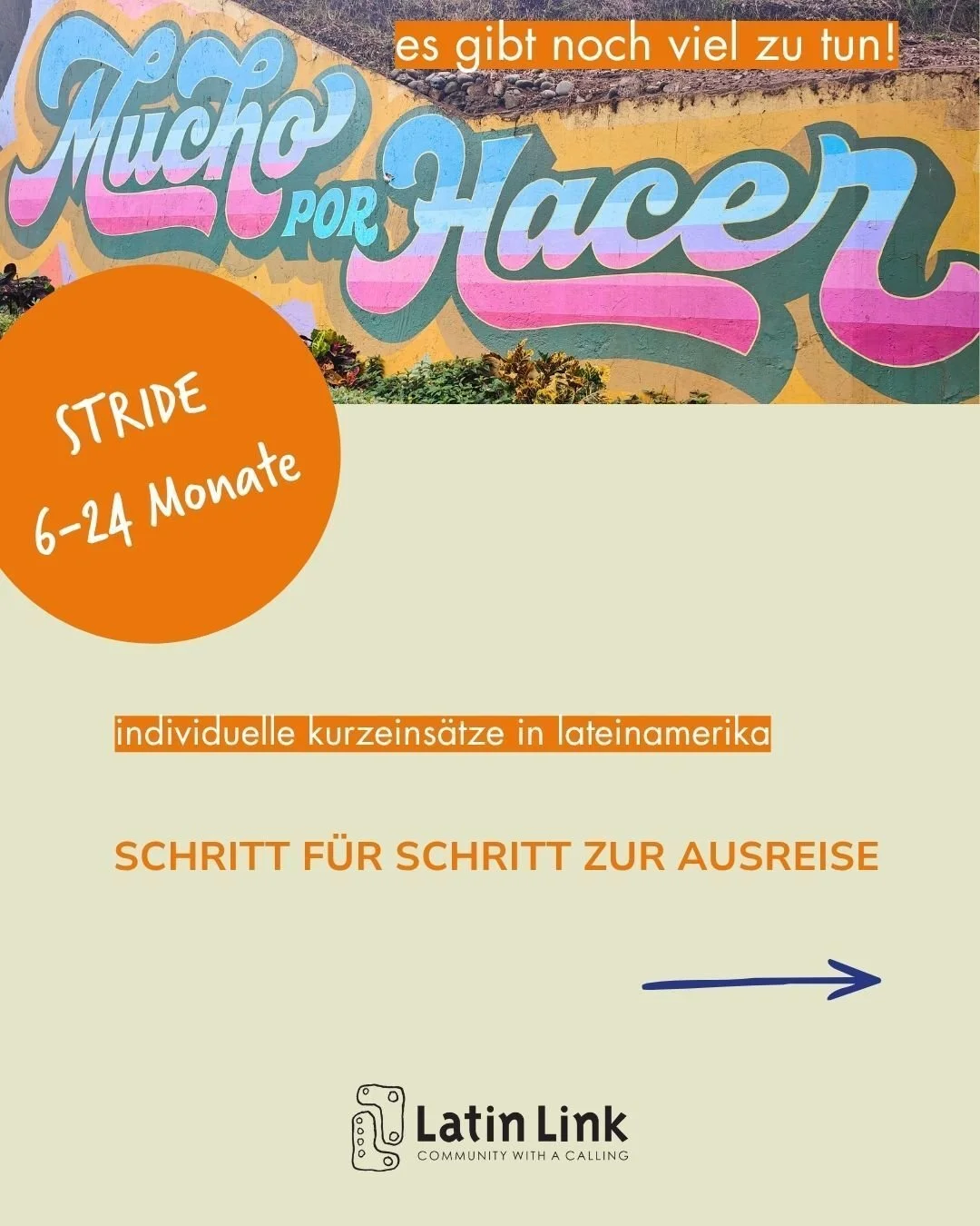 🌎👣 Finde deinen Platz in der Welt und Gottes Geschichte

Du suchst nach einer sinnvollen Herausforderung in einem interkulturellen christlichen Umfeld?

Ein Stride-Einsatz k&ouml;nnte genau das Richtige f&uuml;r dich sein!

Bereit f&uuml;r den n&au