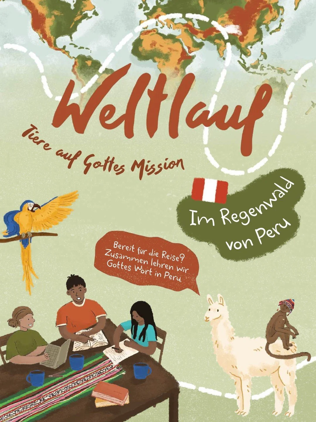 🌿 Mitten in den Regenwald Perus! 🦜

Die neue Ausgabe des Kindermagazins Weltlauf nimmt euch mit auf eine spannende Reise. Lasst euch von Missionarskindern ihre Lieblingspl&auml;tze und Tiere zeigen, l&ouml;st knifflige R&auml;tsel und habt Spass be