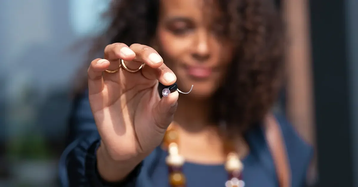 Discreet invisible-in-canal hearing aid fitted