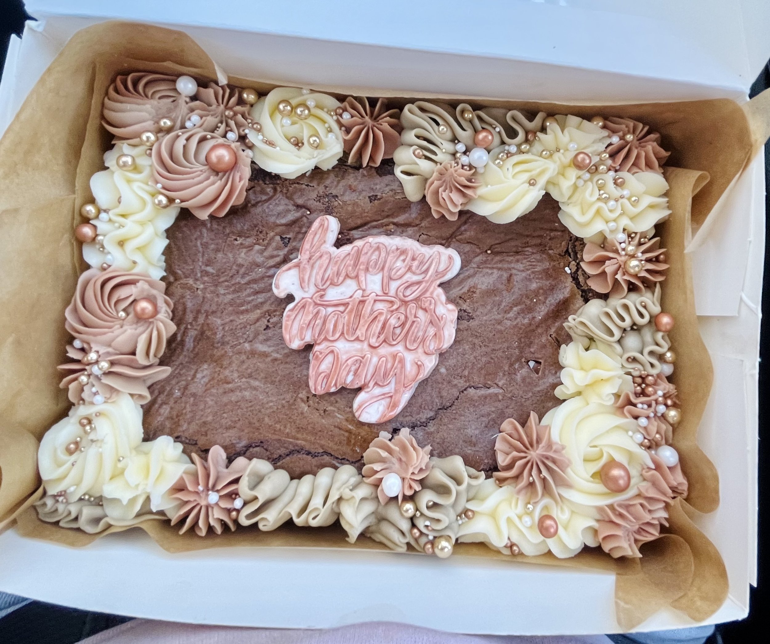 Decorated chocolate Brownie Slab