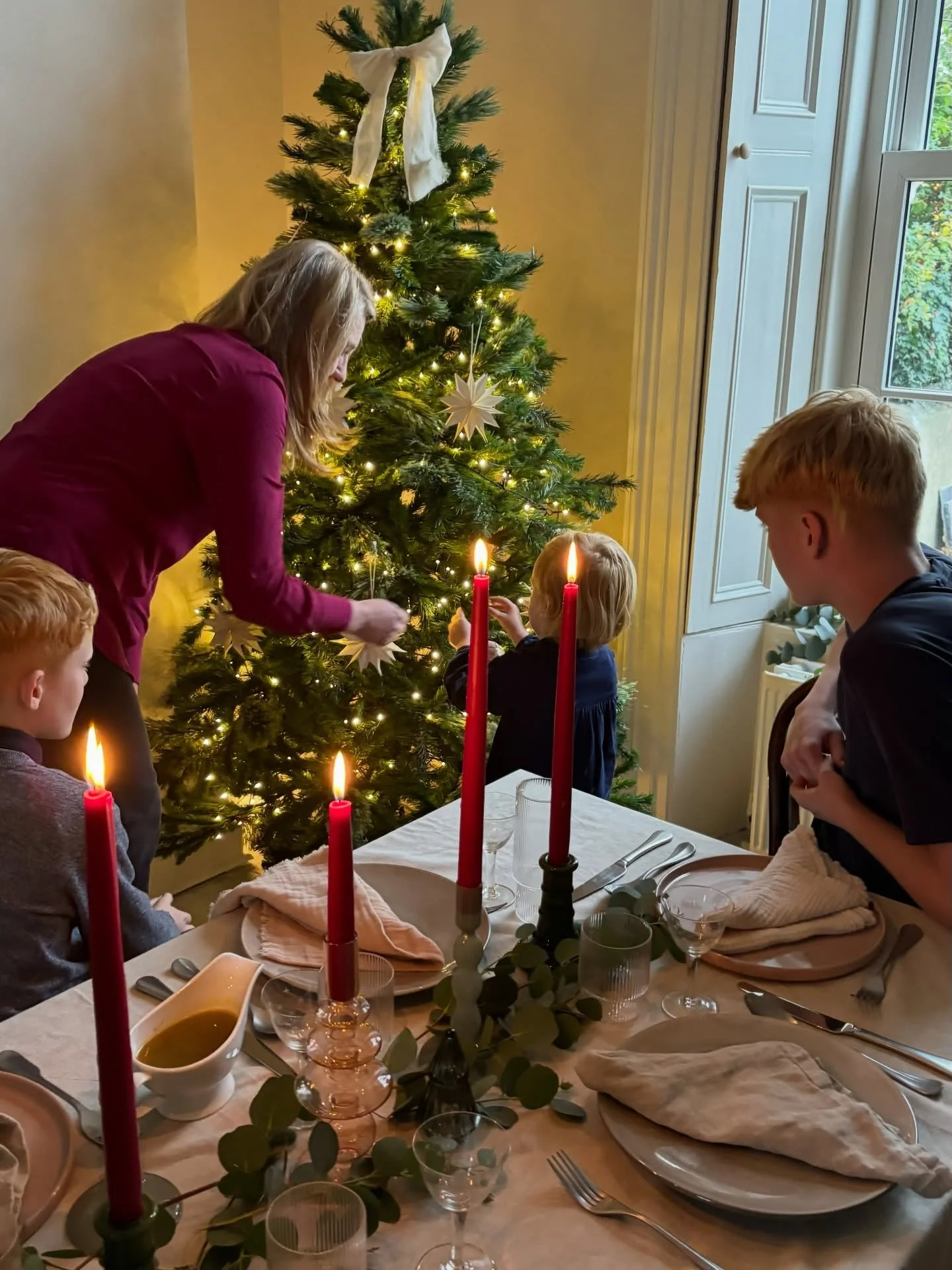 The house starts to hum at this point. The table is being set, extra chairs pulled out, candles found, kids asking when everyone is arriving. 

Food prepped, doors about to open. That lovely in between moment where nothing has happened yet and everyt
