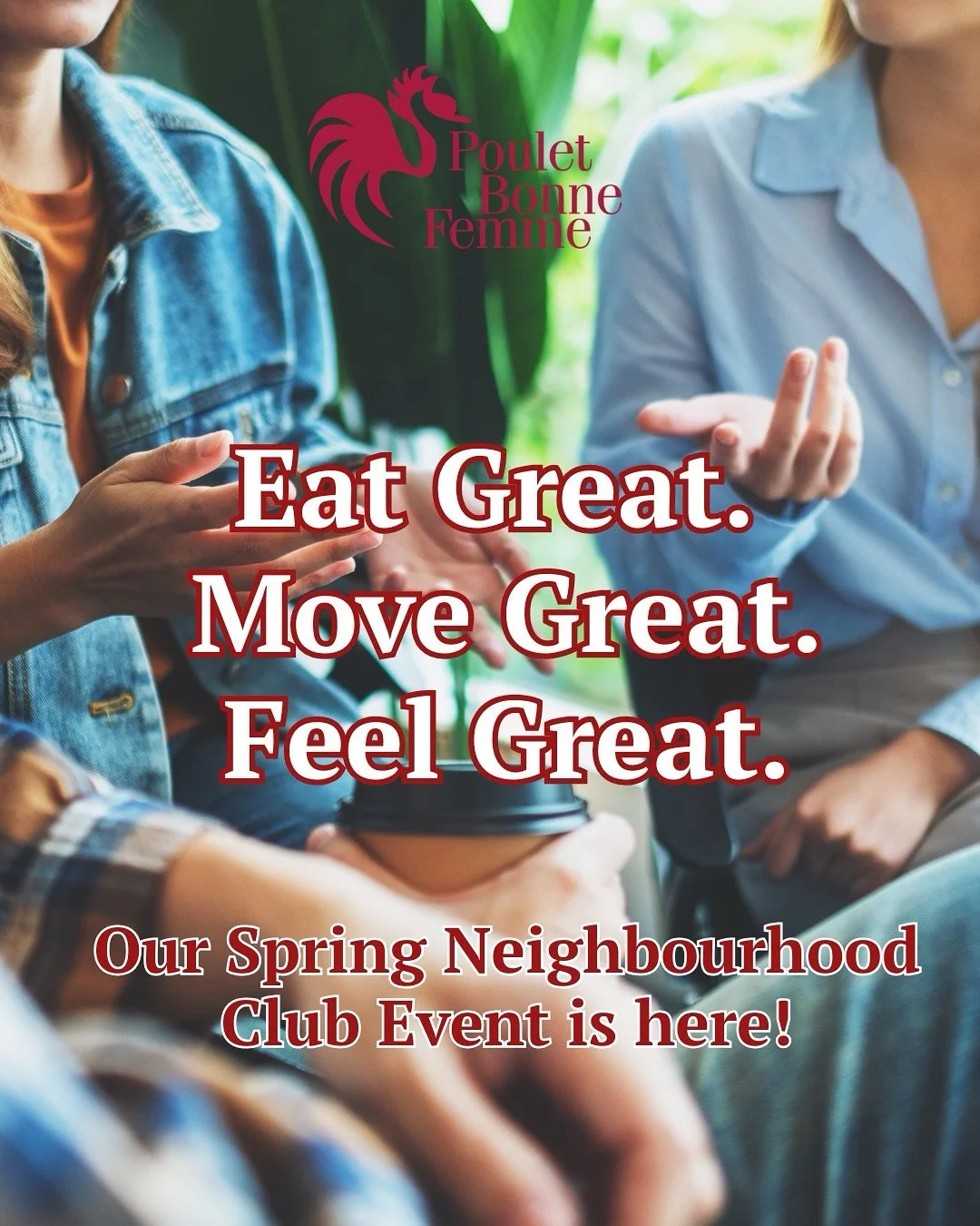 Something new is coming to The Neighbourhood Club 🌿

Introducing Eat Great, Feel Great: a spring morning of movement, food and conversation on May 5th, at Poulet Bonne Femme, D&uacute;n Laoghaire.

We&rsquo;ll start upstairs in the beautiful @sables