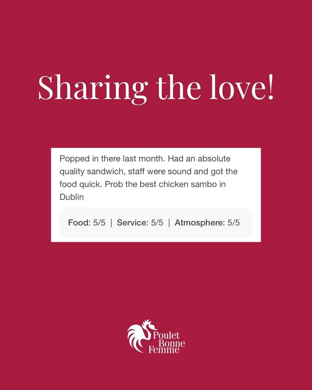 Nothing makes us happier than hearing you&rsquo;ve enjoyed your PBF &hearts;️

We&rsquo;re loving these lovely words from our customers on Google lately. From the chicken that keeps you coming back, to the salads, sambos, meals, catering and the bril