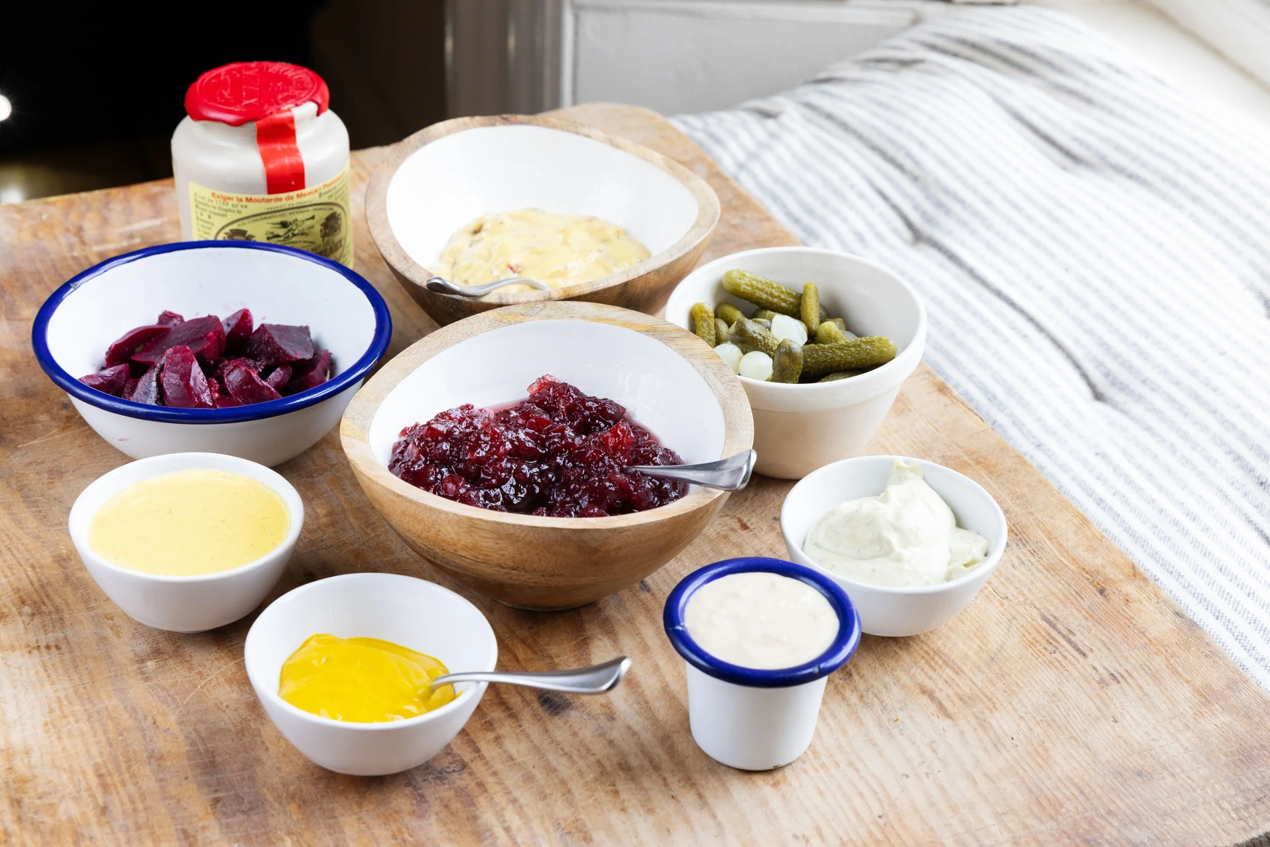 Mustards, Cranberry sauce and the PBF mayo selections