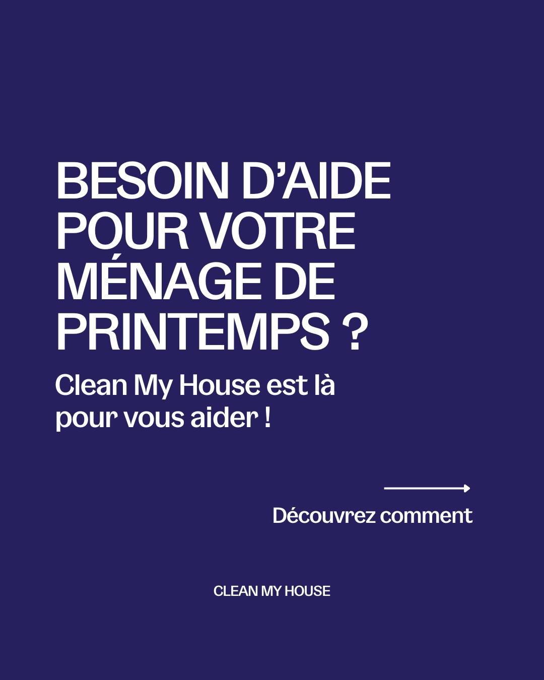 Vous avez besoin d'aide ou vous ne savez pas par quoi commencer votre m&eacute;nage de printemps ? 🧹
Clean My House est l&agrave; pour vous aider.
D&eacute;couvrez nos services sur notre site internet.

#titresservices #homecleaning #cleanmyhousebel