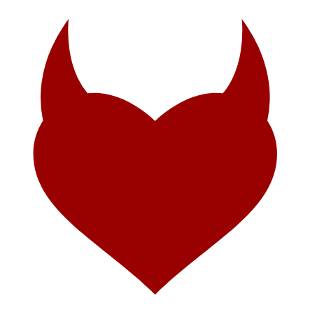 Stylized red heart with black horns - Fetlife Icon - Lifestyle, fetish, kinky & bdsm social platform