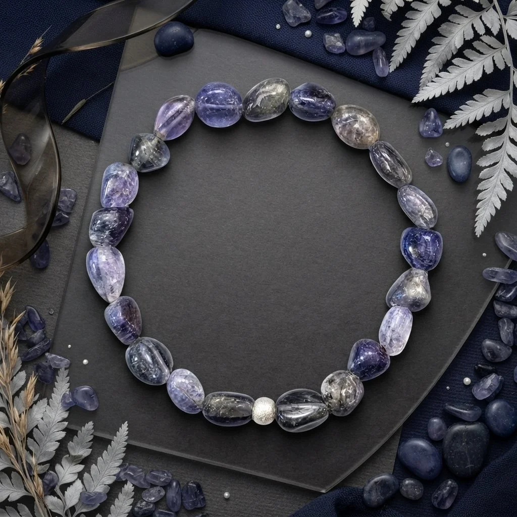 IVORA - „Wegweiser & Intuition“ – Iolith Armband mit Natur-Perlen
