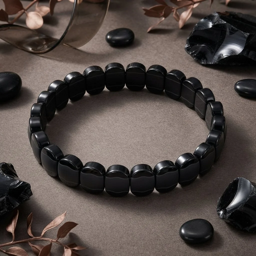 ONDARA - Regenbogenobsidian Armband "Lichtblick" | Große Facettierte Ovale | Schutz & Heilung | ca. 18,5 cm