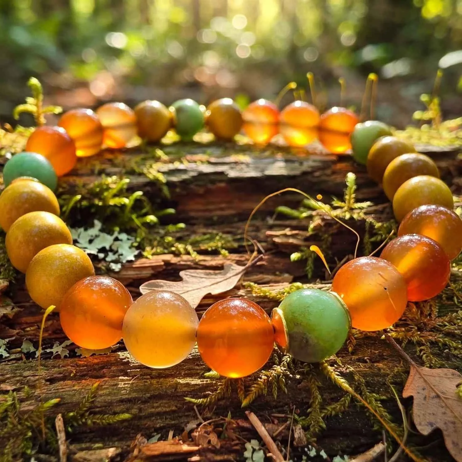 Golden Autumn Karneol, gelbes Tigerauge & Chrysopras in Matrix Armband - PRANA Edelsteine – Handgefertigter Edelsteinschmuck