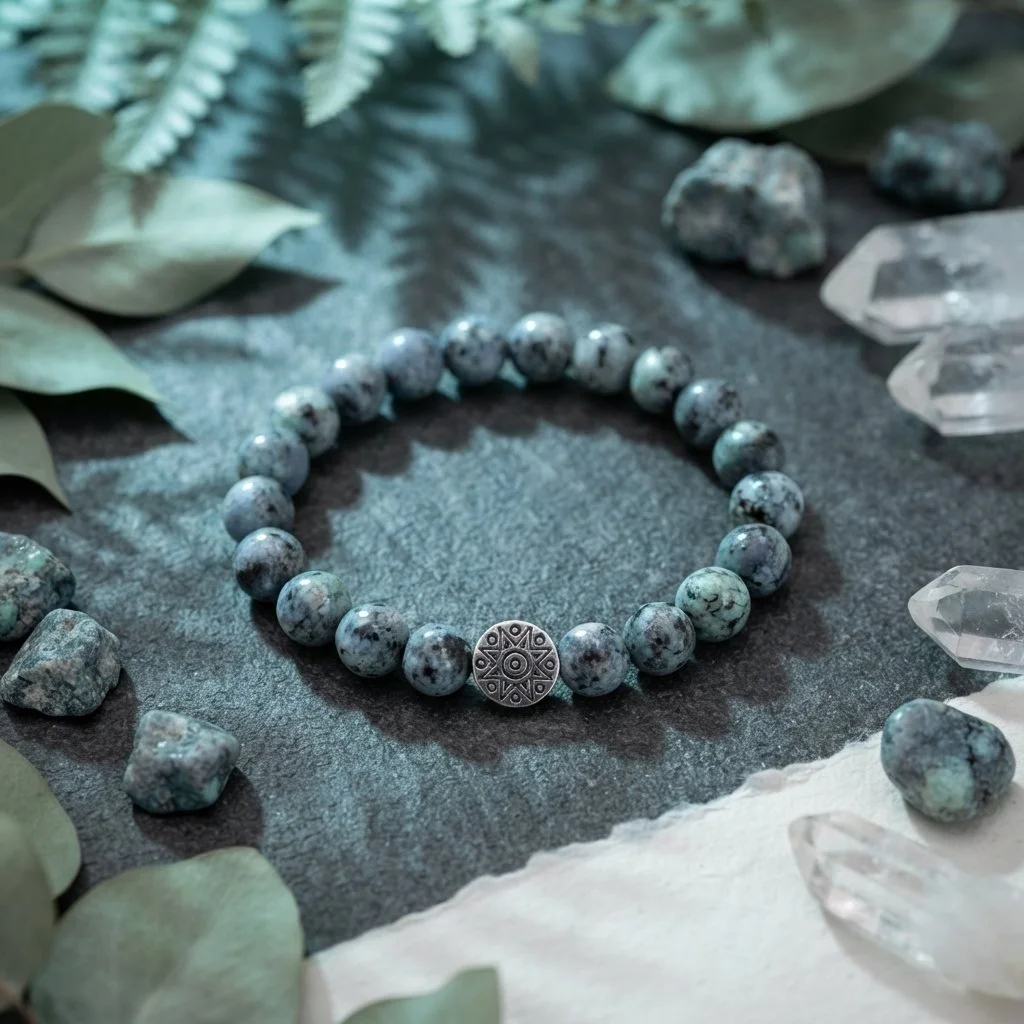 NEVAYA - „Wandlung & Neuausrichtung“ – Afrikanischer Türkis Armband - PRANA Edelsteine – Handgefertigter Edelsteinschmuck