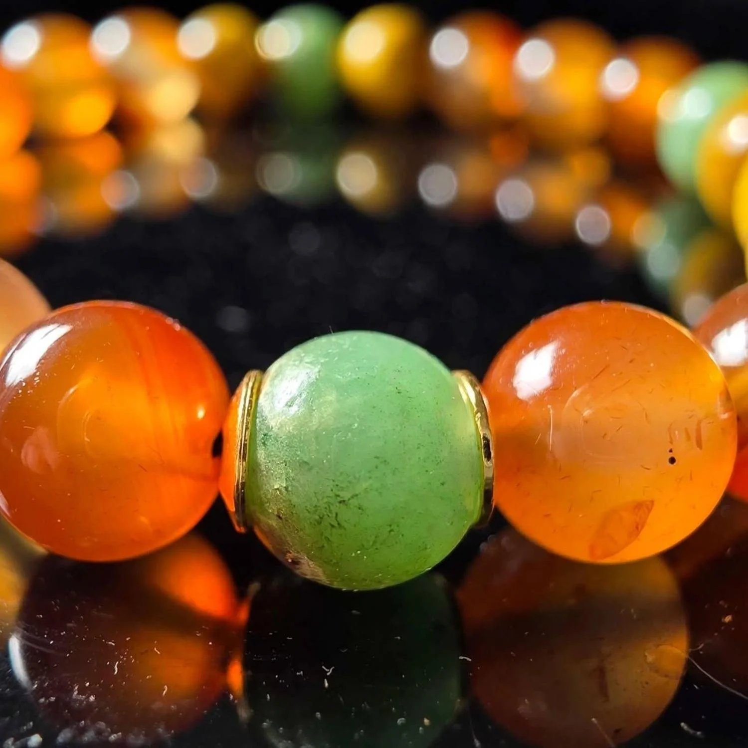 Golden Autumn Karneol, gelbes Tigerauge & Chrysopras in Matrix Armband - PRANA Edelsteine – Handgefertigter Edelsteinschmuck
