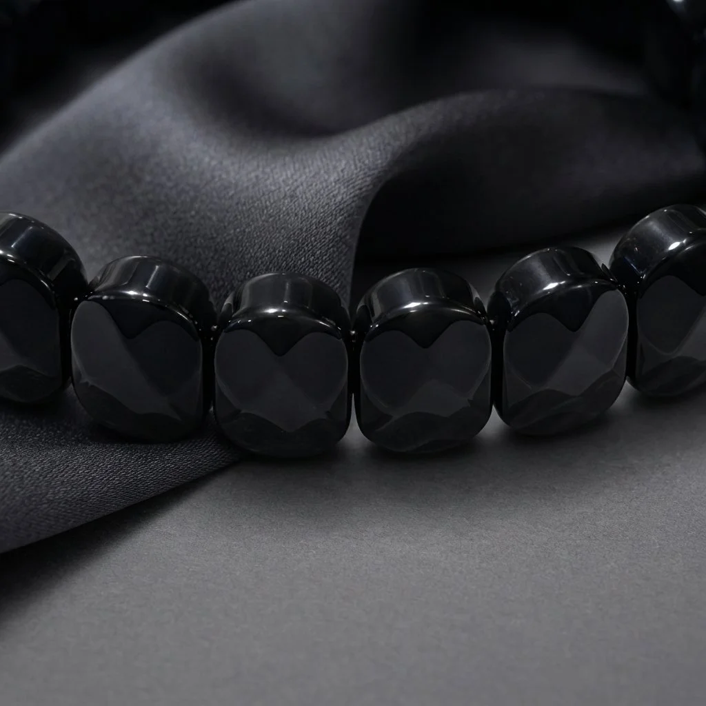 ONDARA - Regenbogenobsidian Armband "Lichtblick" | Große Facettierte Ovale | Schutz & Heilung | ca. 18,5 cm - PRANA Edelsteine – Handgefertigter Edelsteinschmuck