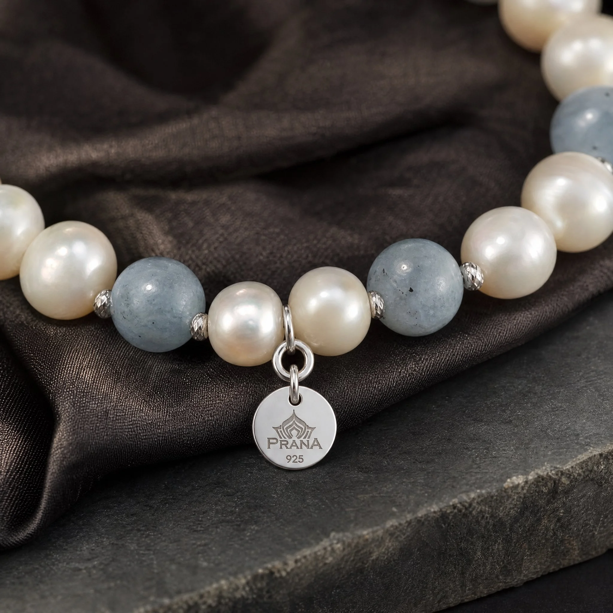 OCÉANE – Aquamarin & Perle Armband der Klarheit & Anmut - PRANA Edelsteine – Handgefertigter Edelsteinschmuck