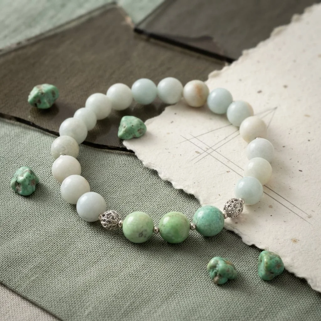 THALVIA - Amazonit & Variscit Armband – Herzöffnung & Lebensfreude - PRANA Edelsteine – Handgefertigter Edelsteinschmuck