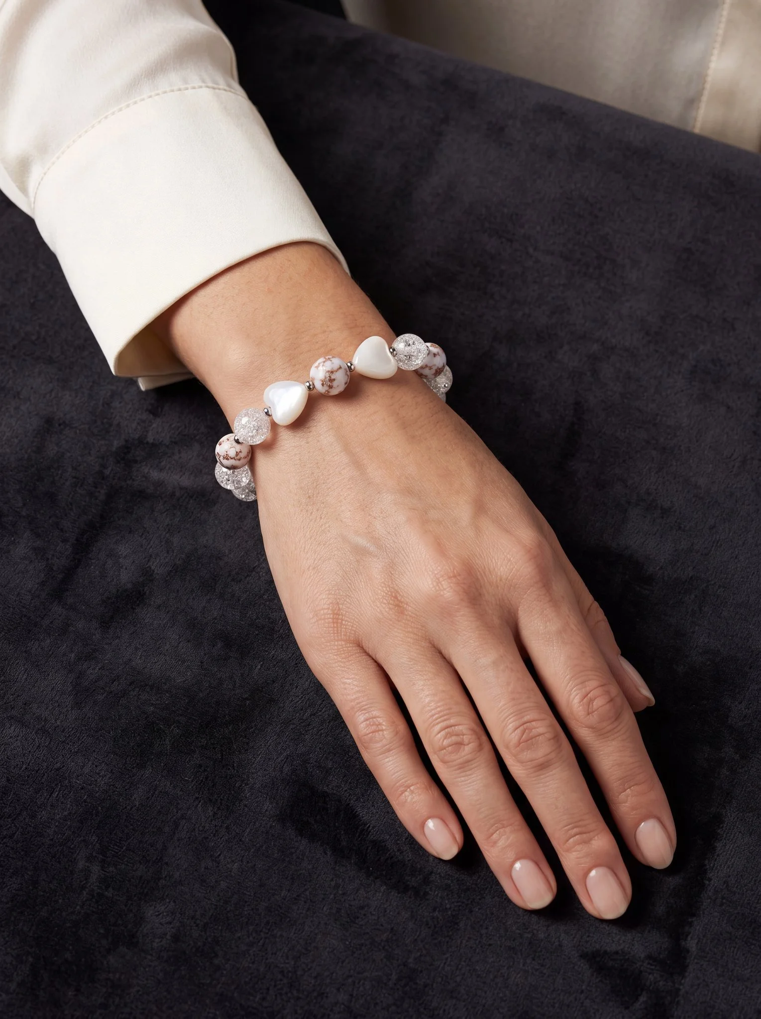 ELUNA - Bergkristall Crack & Murano Glas - PRANA Edelsteine – Handgefertigter Edelsteinschmuck