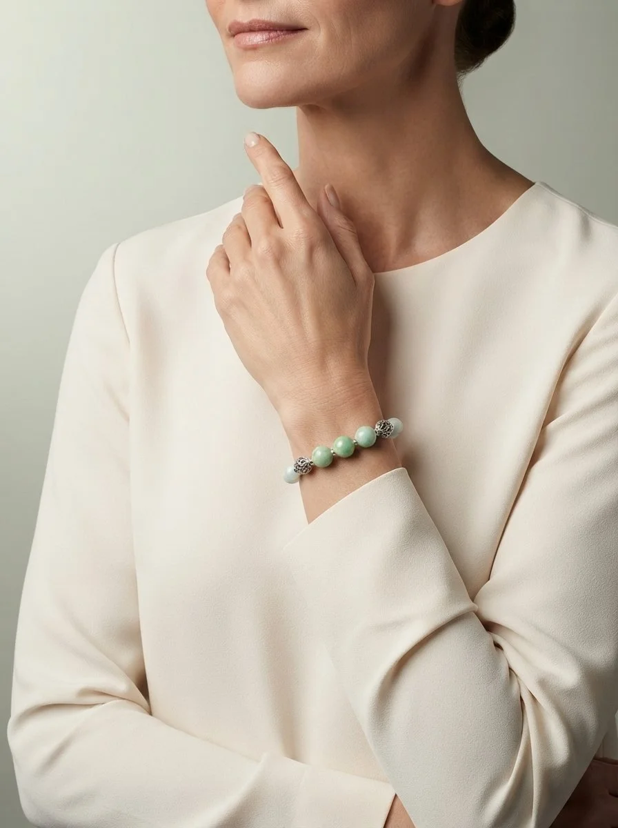 THALVIA - Amazonit & Variscit Armband – Herzöffnung & Lebensfreude - PRANA Edelsteine – Handgefertigter Edelsteinschmuck