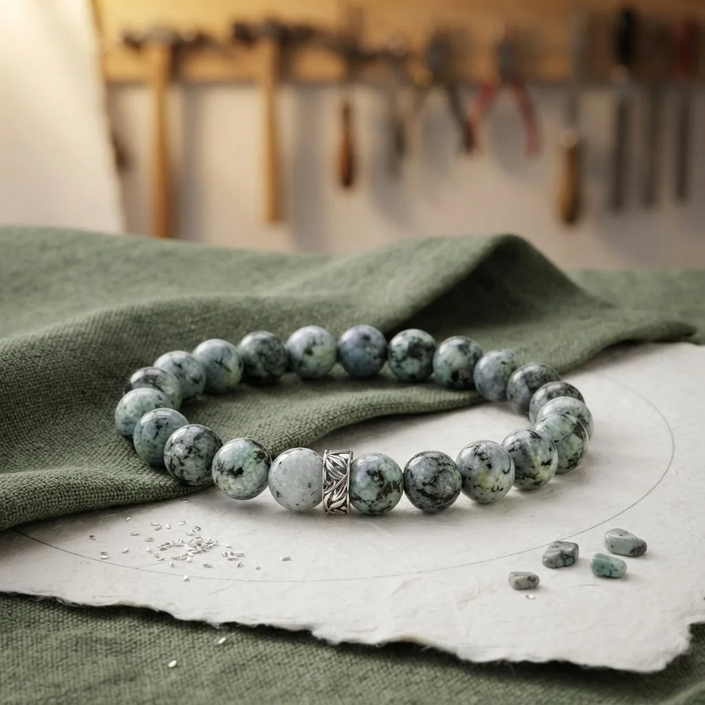 NEVAYA - „Wandlung & Neuausrichtung“ – Afrikanischer Türkis Armband - PRANA Edelsteine – Handgefertigter Edelsteinschmuck