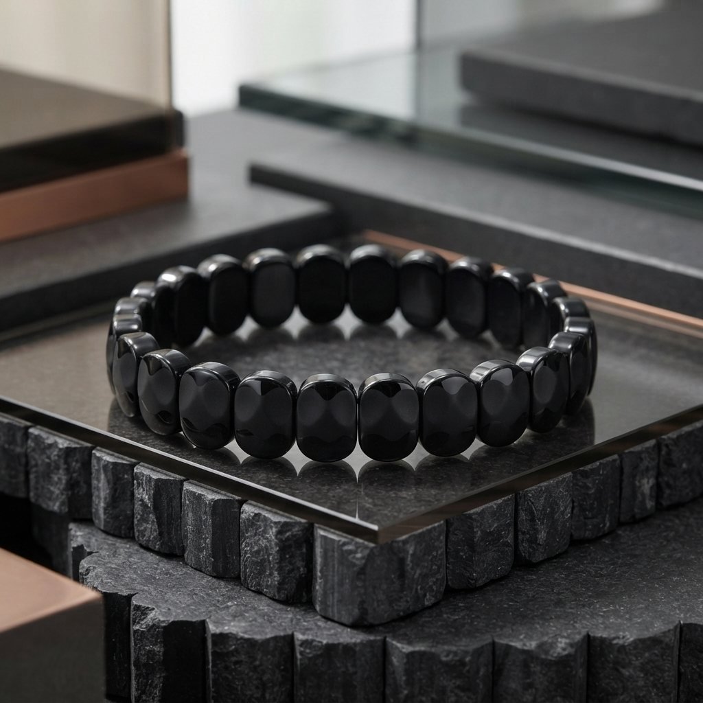 ONDARA - Regenbogenobsidian Armband "Lichtblick" | Große Facettierte Ovale | Schutz & Heilung | ca. 18,5 cm - PRANA Edelsteine – Handgefertigter Edelsteinschmuck