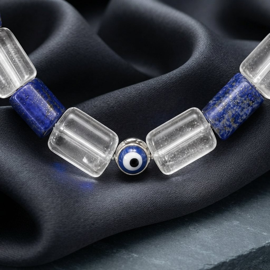 AZURION - Klarblick & Schutz – Lapislazuli trifft Bergkristall - PRANA Edelsteine – Handgefertigter Edelsteinschmuck