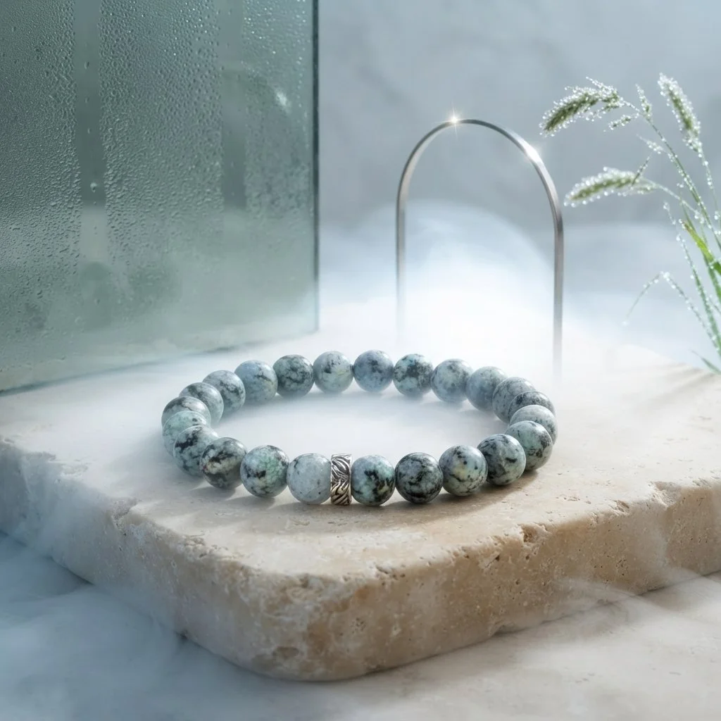 NEVAYA - „Wandlung & Neuausrichtung“ – Afrikanischer Türkis Armband - PRANA Edelsteine – Handgefertigter Edelsteinschmuck