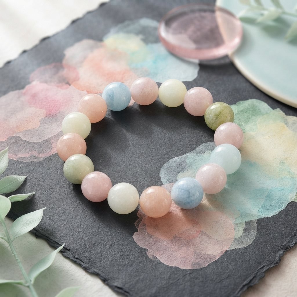 PASTELORA - Herzenslicht & Sanfte Klarheit – Morganit-Armband - PRANA Edelsteine – Handgefertigter Edelsteinschmuck