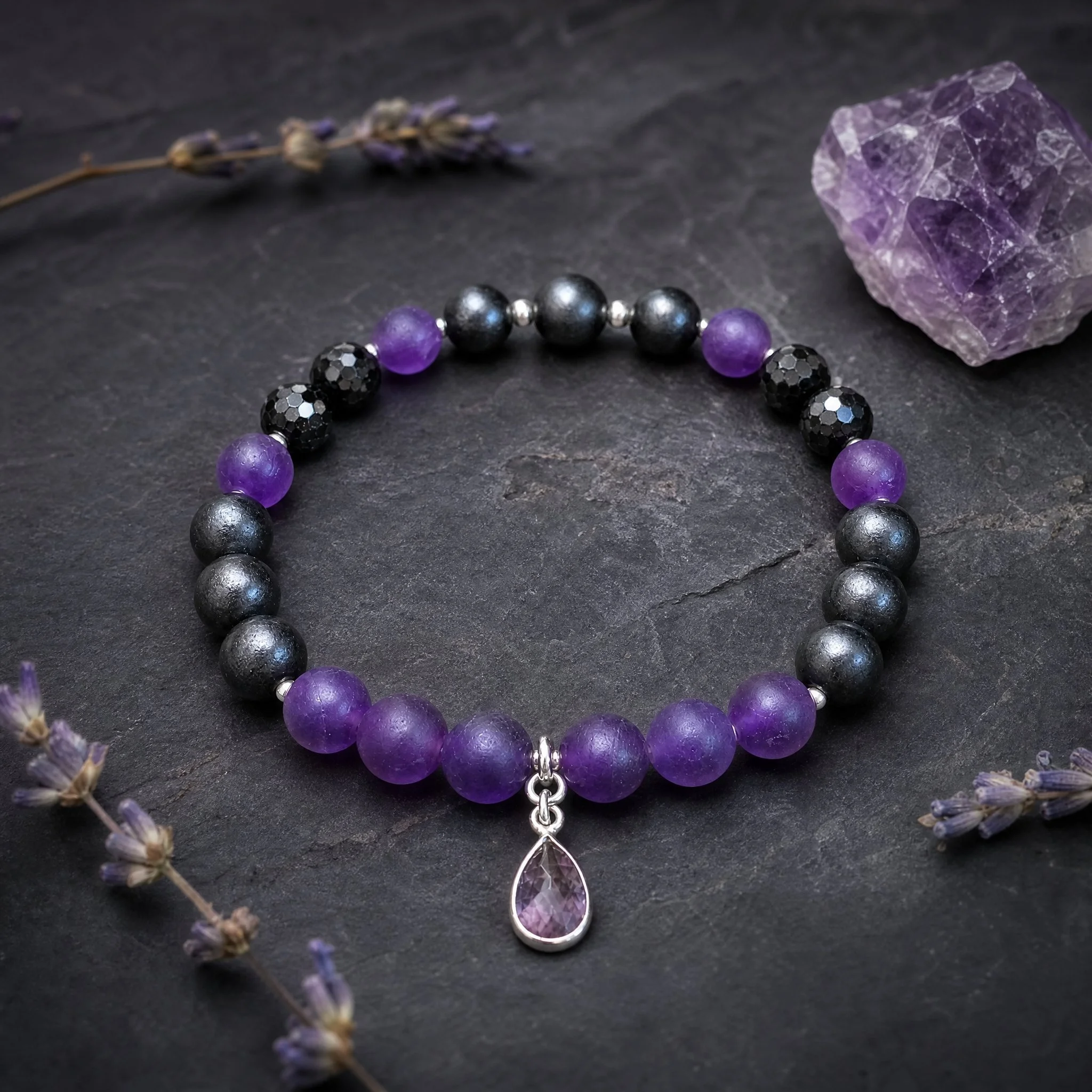 ORVENA - Amethyst, Schungit & Turmalin Armband