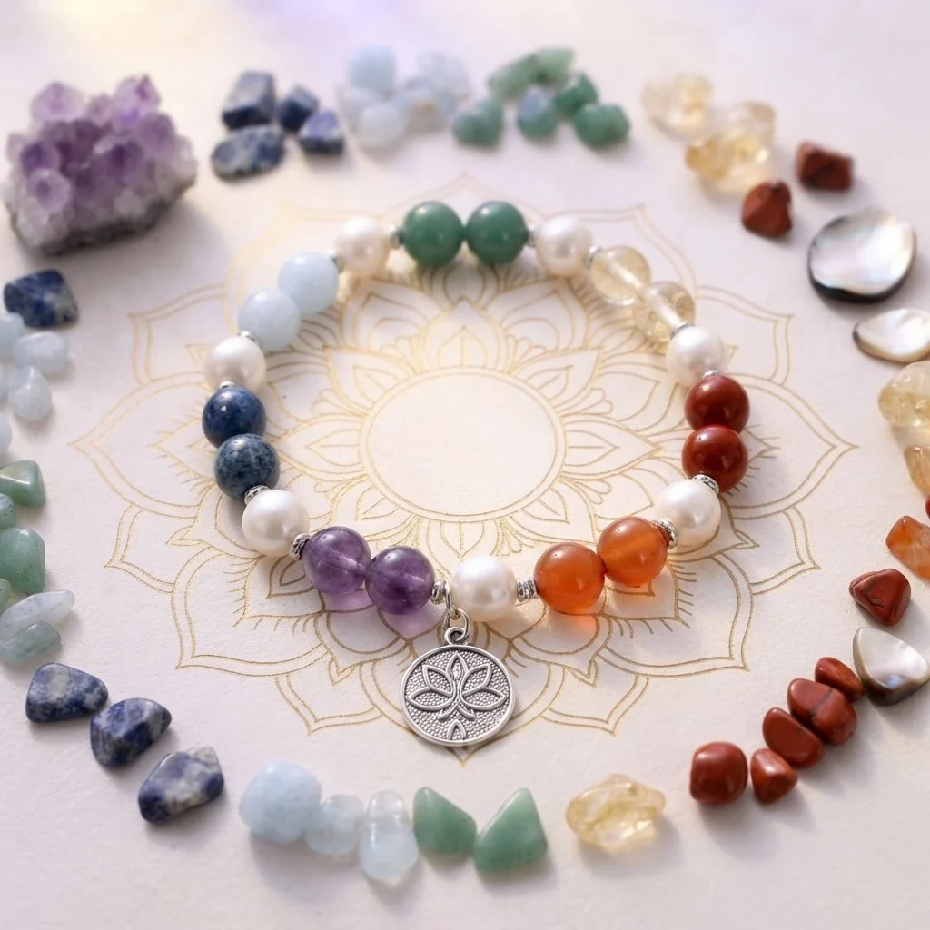 CHAKRÉA - Chakra Armband– Armband der Energie & Balance - PRANA Edelsteine – Handgefertigter Edelsteinschmuck