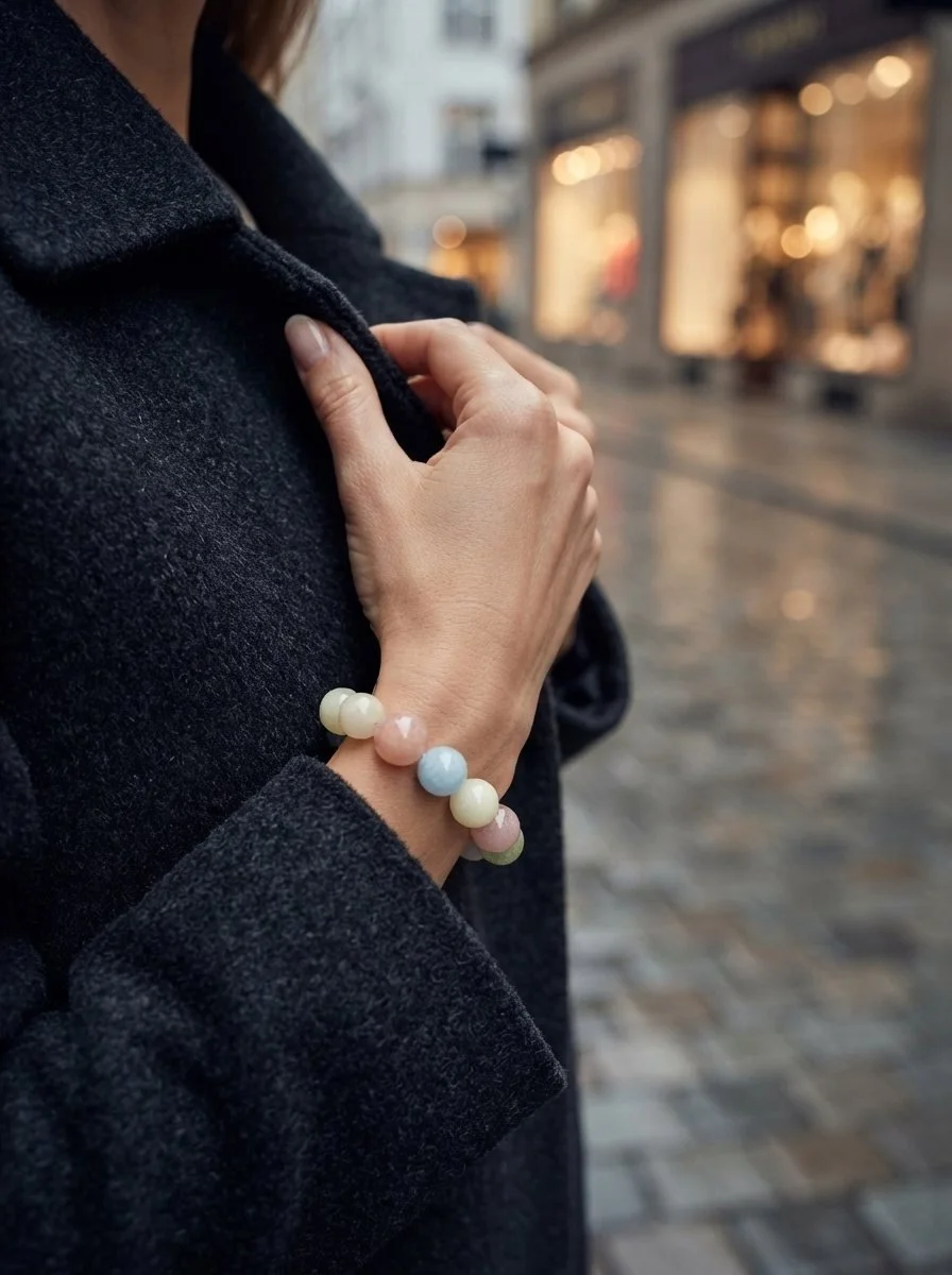 PASTELORA - Herzenslicht & Sanfte Klarheit – Morganit-Armband - PRANA Edelsteine – Handgefertigter Edelsteinschmuck