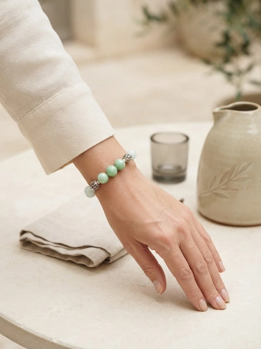THALVIA - Amazonit & Variscit Armband – Herzöffnung & Lebensfreude - PRANA Edelsteine – Handgefertigter Edelsteinschmuck