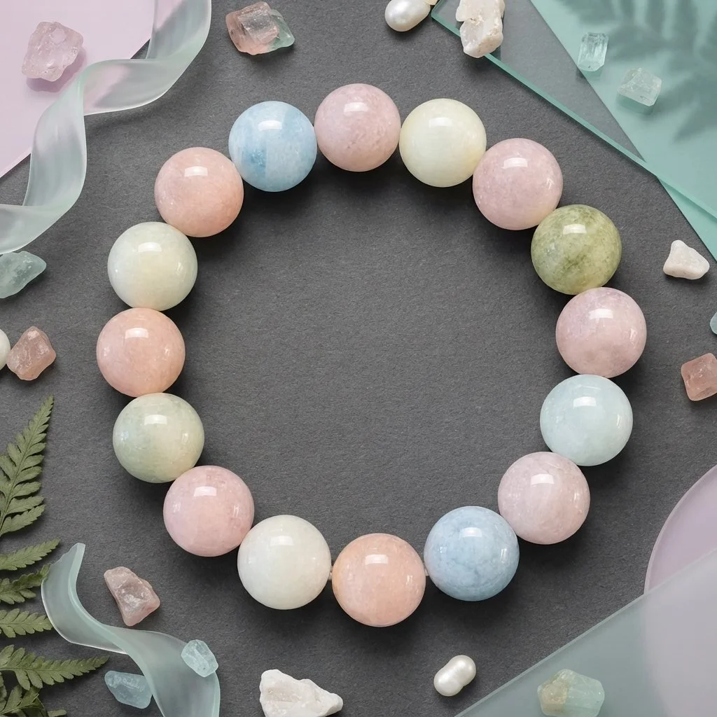 PASTELORA - Herzenslicht & Sanfte Klarheit – Morganit-Armband - PRANA Edelsteine – Handgefertigter Edelsteinschmuck