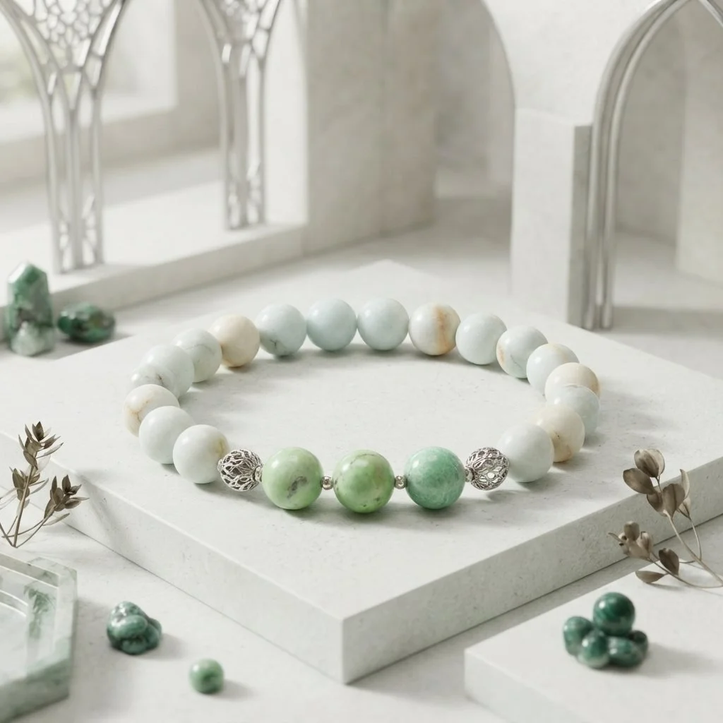 THALVIA - Amazonit & Variscit Armband – Herzöffnung & Lebensfreude - PRANA Edelsteine – Handgefertigter Edelsteinschmuck