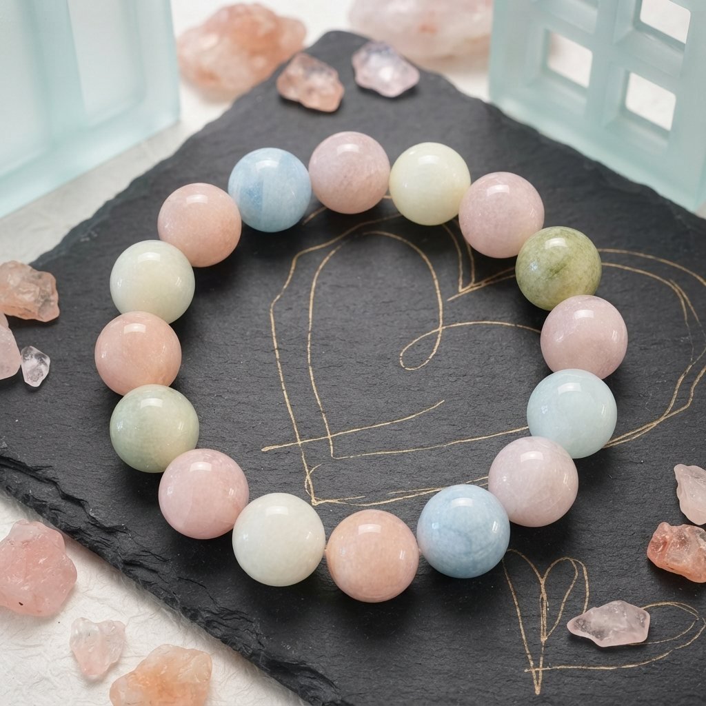PASTELORA - Herzenslicht & Sanfte Klarheit – Morganit-Armband - PRANA Edelsteine – Handgefertigter Edelsteinschmuck