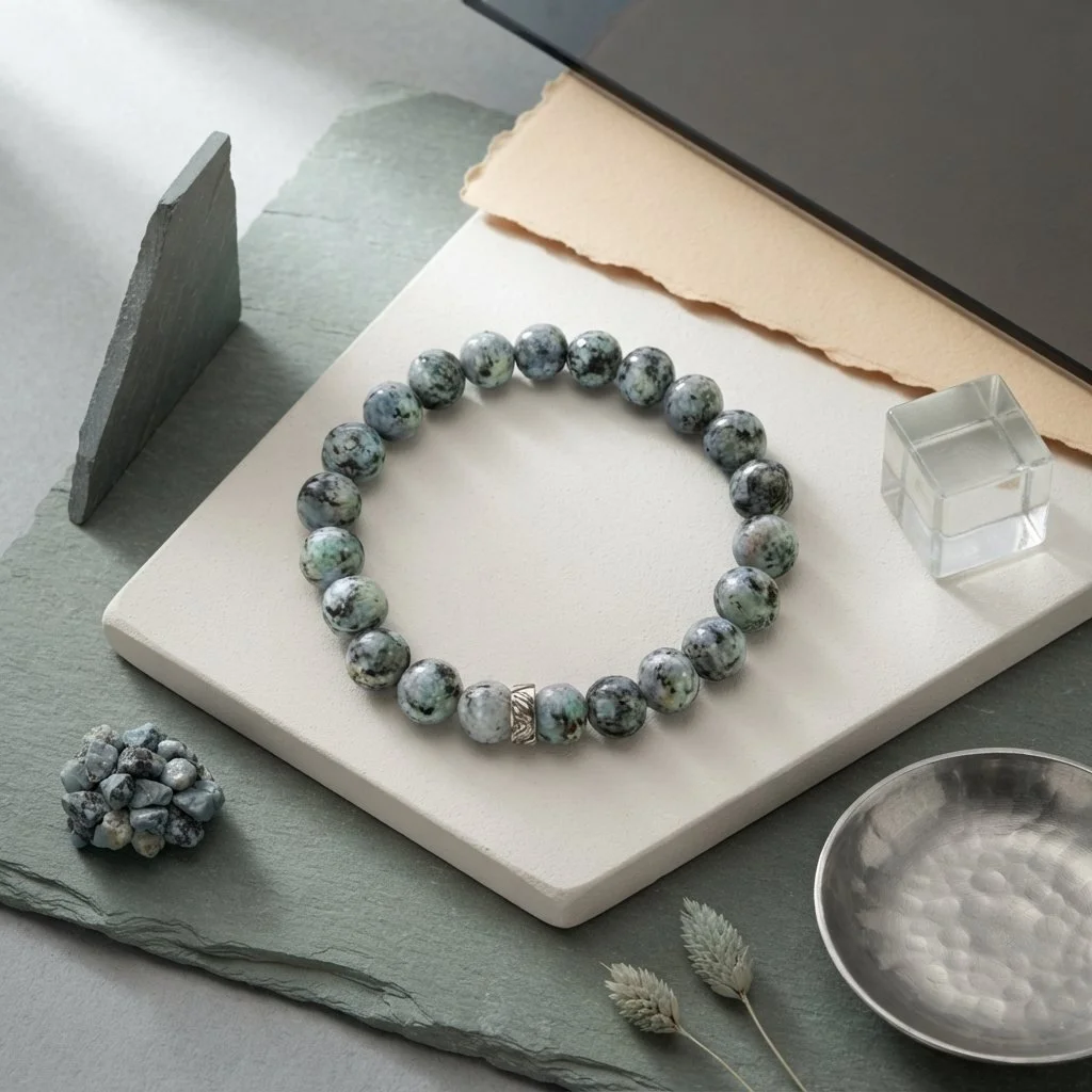 NEVAYA - „Wandlung & Neuausrichtung“ – Afrikanischer Türkis Armband - PRANA Edelsteine – Handgefertigter Edelsteinschmuck