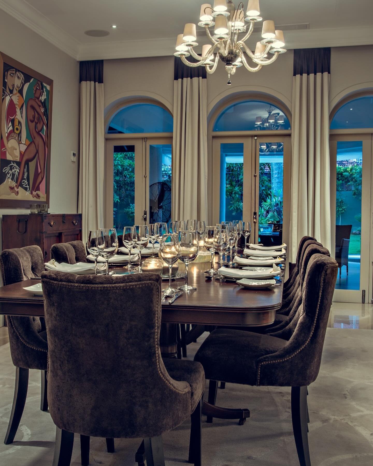 A sub continent dining room we designed a few years ago - showing that classic is a look that will never go out of fashion.