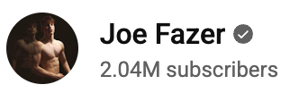 Profile picture of Joe Fazer, a shirtless man with short hair, in a social media profile.