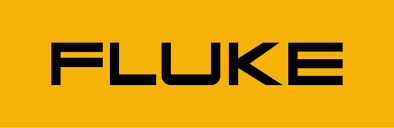 Fluke logo with black text on a yellow background.