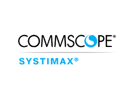 COMMSCOPE and SYSTIMAX logos on a black background.