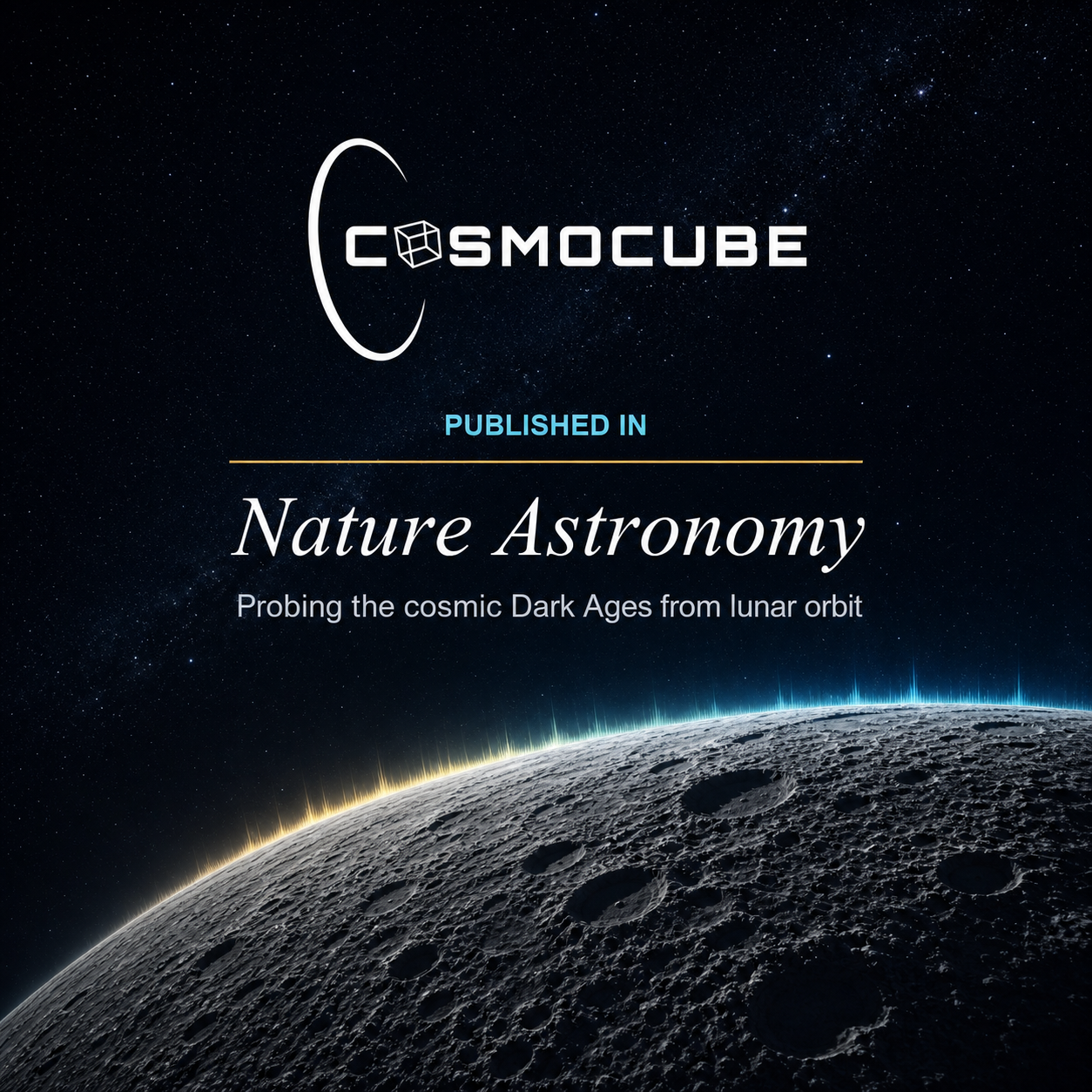 CosmoCube’s Mission to the Cosmic Dark Ages Published in Nature Astronomy