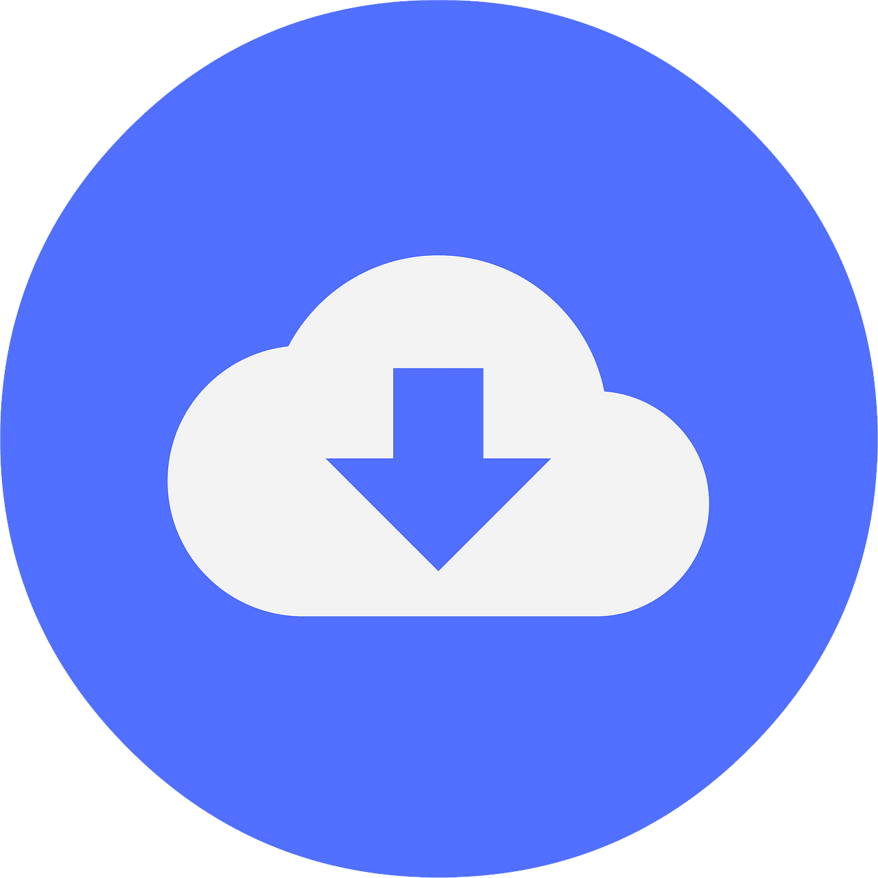 Cloud icon with downward arrow, representing cloud download.