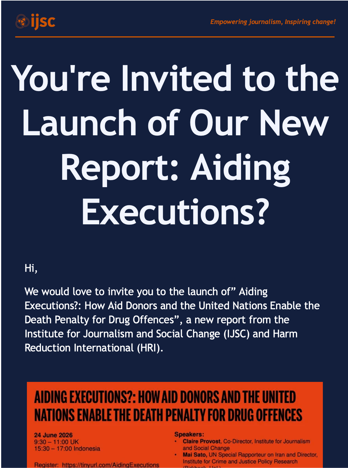 You're Invited to the Launch of Our New Report: Aiding Executions?